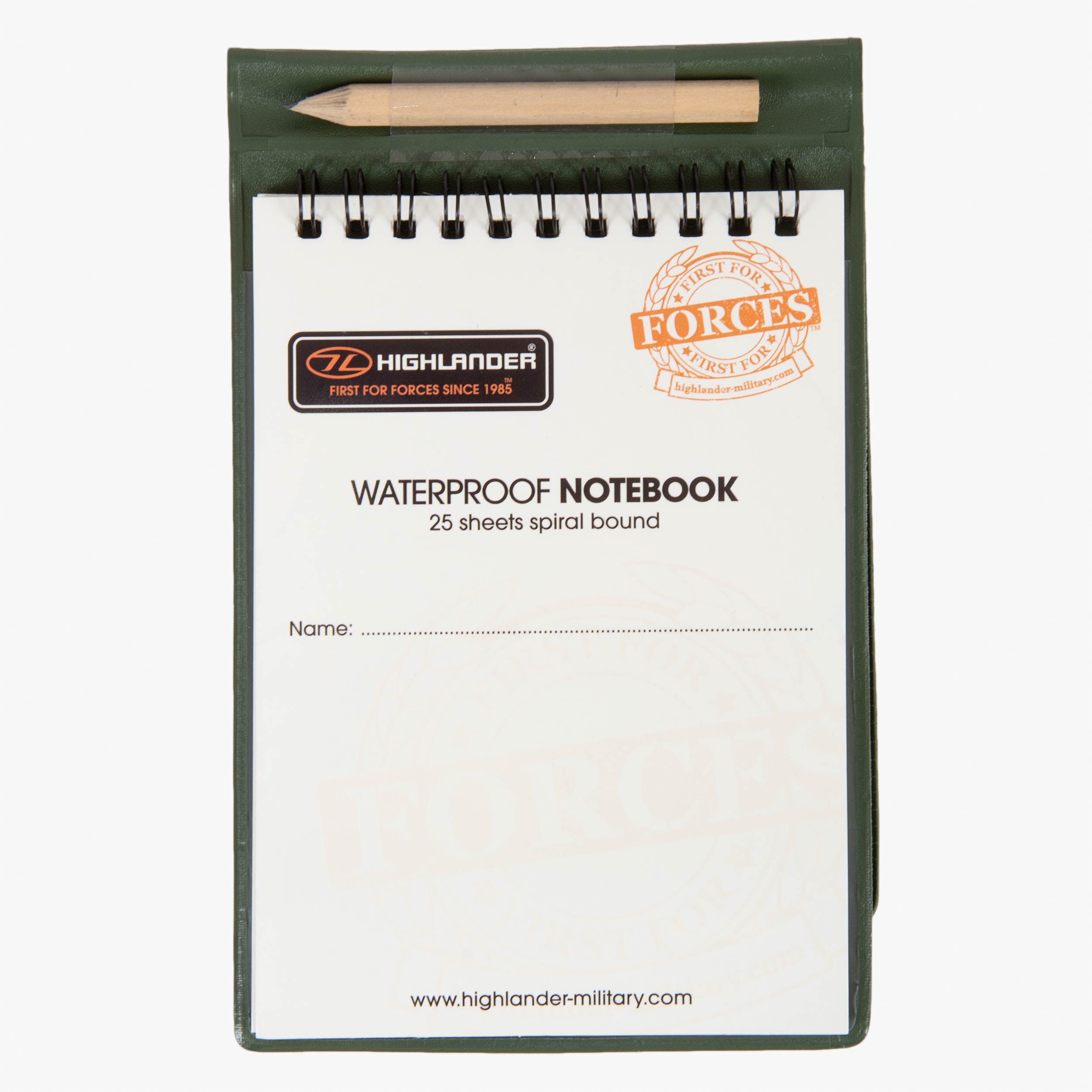 Waterproof Notebook 15cm x 10.5cm Highlander Forces